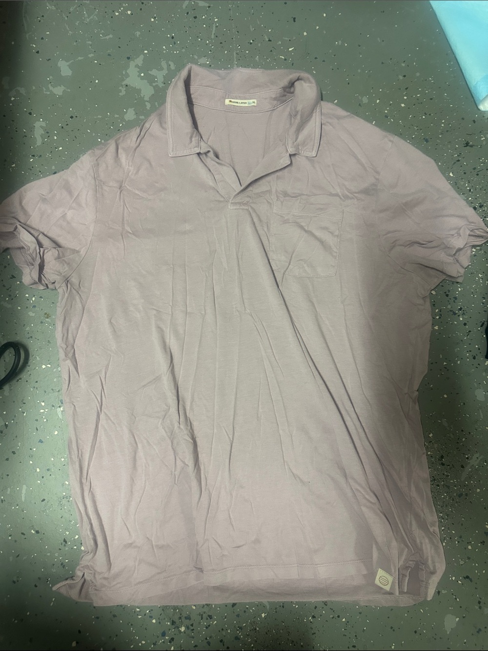 Marine Layer Men's Lavender Short-Sleeve Polo